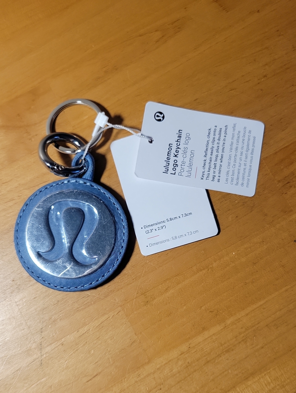 Lululemon Logo Keychain in Light Blue